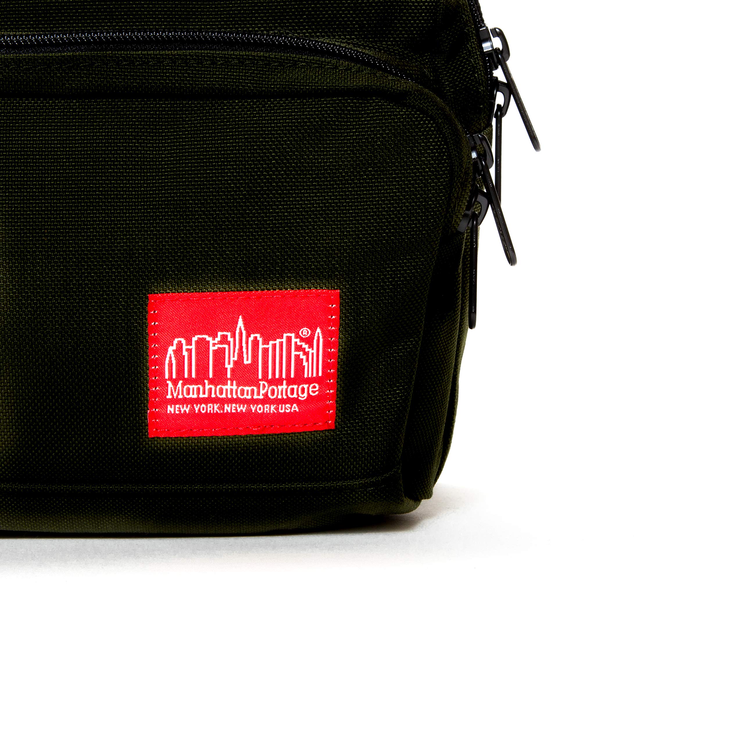 Manhattan Portage Shaw Shoulder Bag With Adjustable Strap Signature Red Lining Water Resistant Coating 1000D Cordura® For Work College Travel (Black) - Image 5